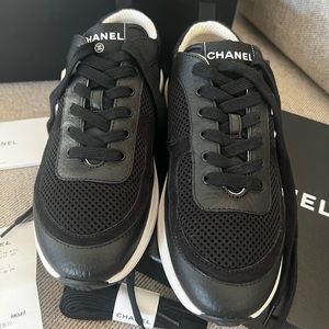New Chanel Sneakers authentic with receipt. Original box. Shopping bag, booklet